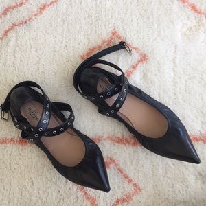 Valentino Love Latch ankle strap pointed flats